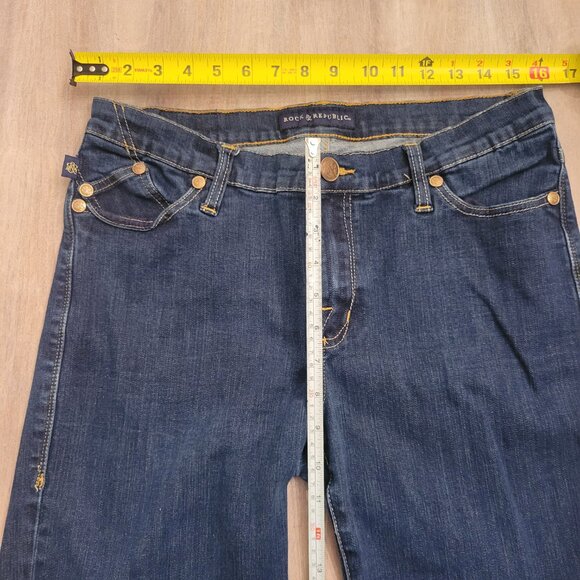 Rock & Republic Denim Women's Kasandra Bootcut Jeans Size 14 Raw Hem - Picture 9 of 13
